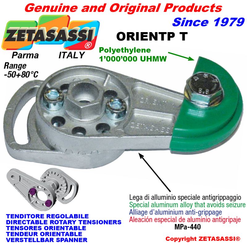 DIRECTABLE ROTARY CHAIN TENSIONER ORIENTP with chain slider round head